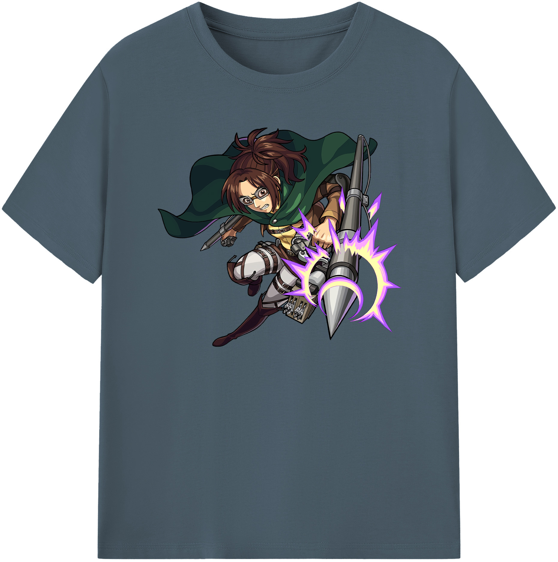 （画像用） 進撃の巨人 ハンジ·ゾエ Attack on Titan Hanji Zoe 綿100％半袖Tシャツ（フロントプリント）